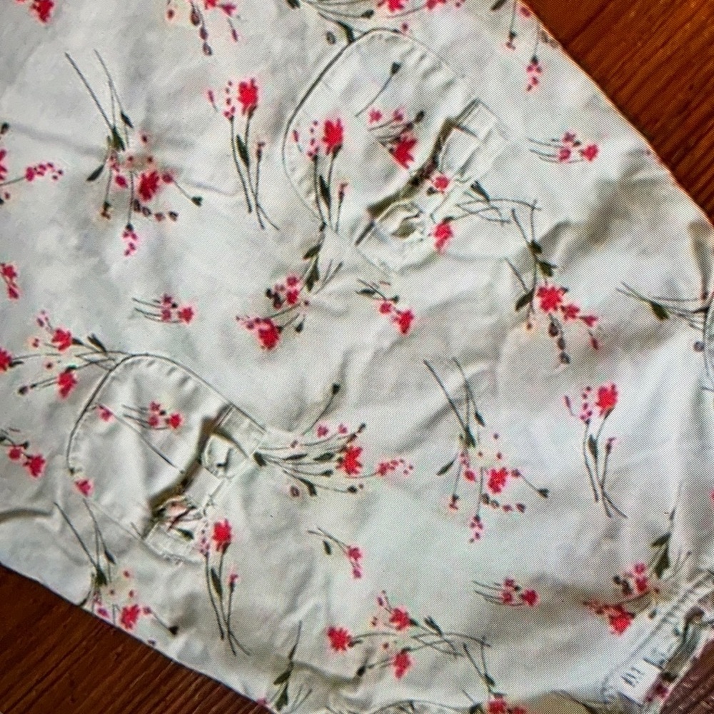 Mint floral print design blouse